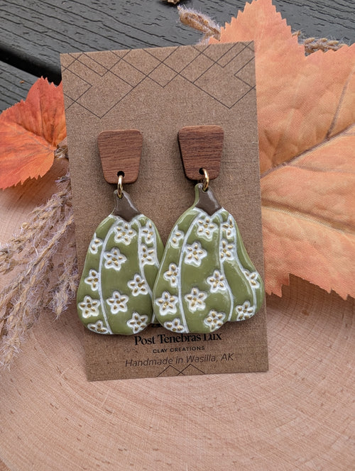 "Gourd-geous" Floral Pumpkin Earrings