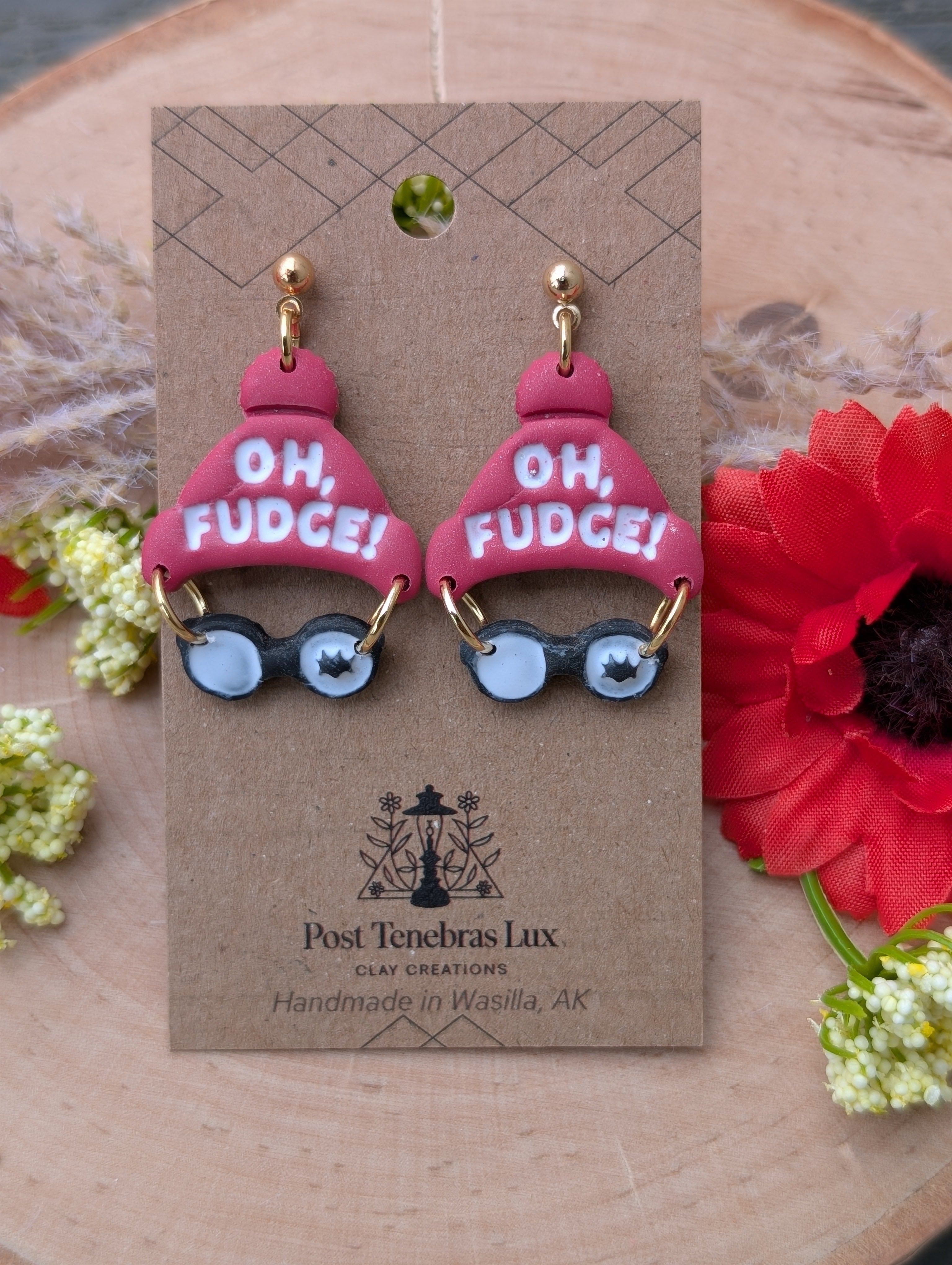 "OH FUDGE" Christmas Earrings