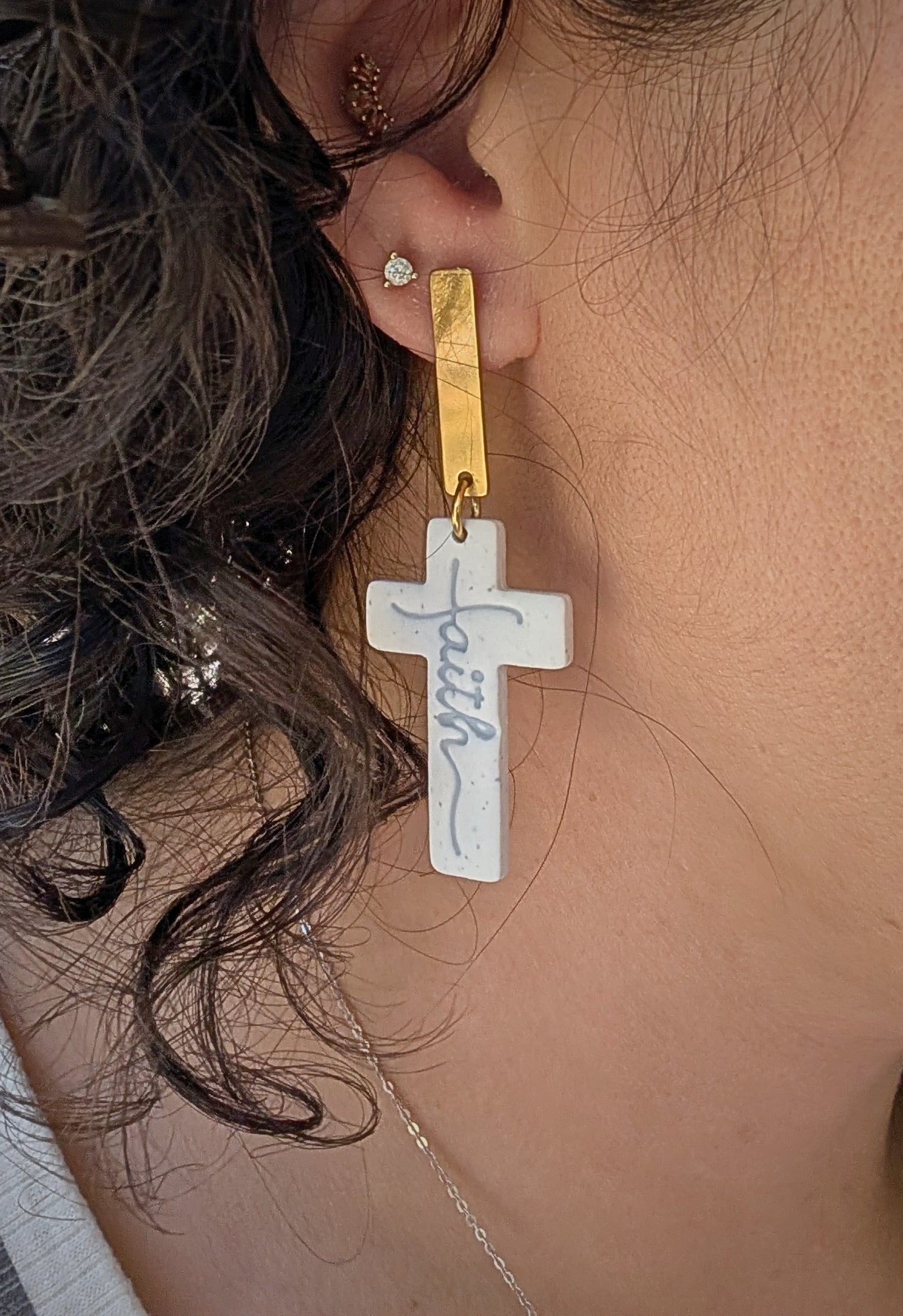 Faith Cross Earrings