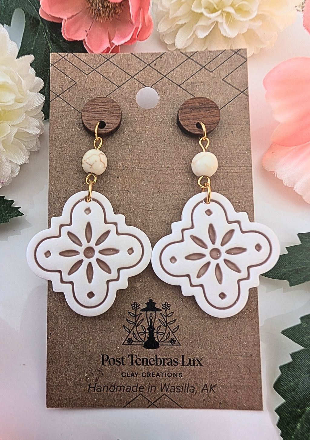 Flower Tile Earrings