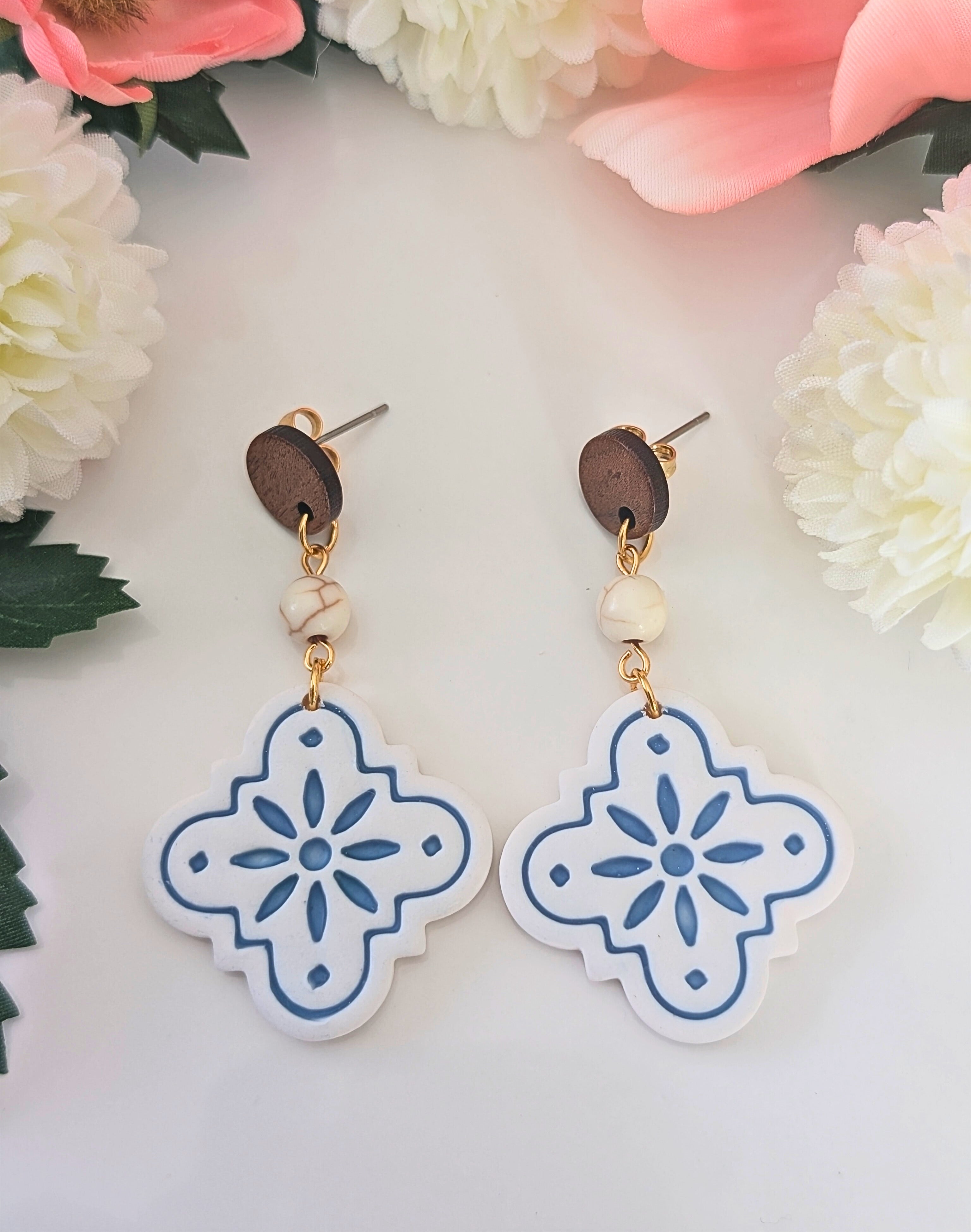 Flower Tile Earrings