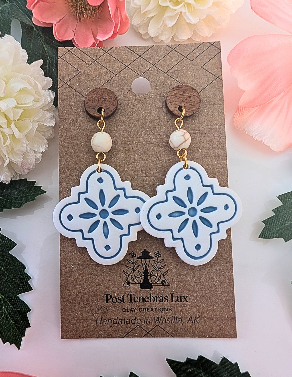 Flower Tile Earrings