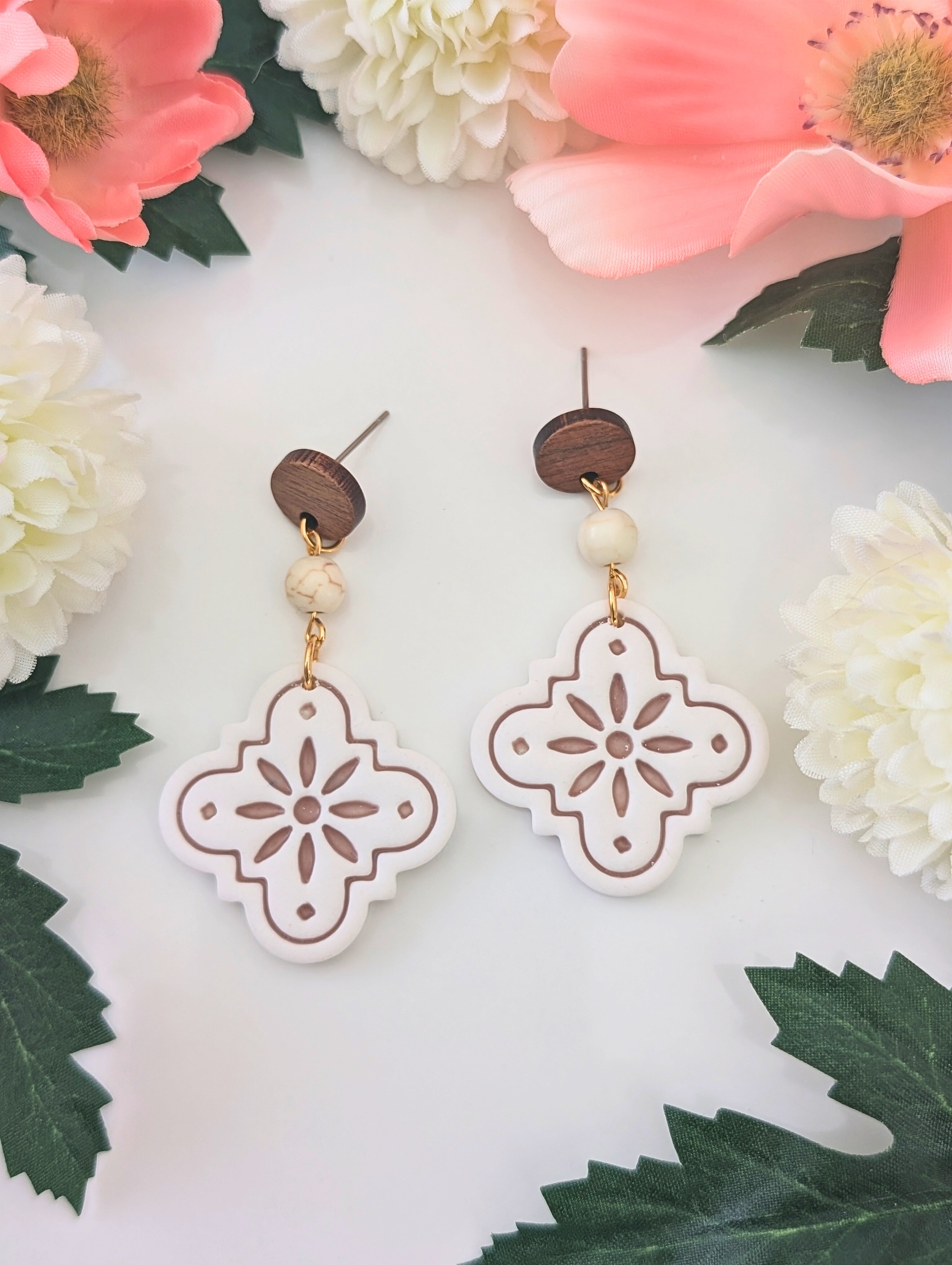 Flower Tile Earrings