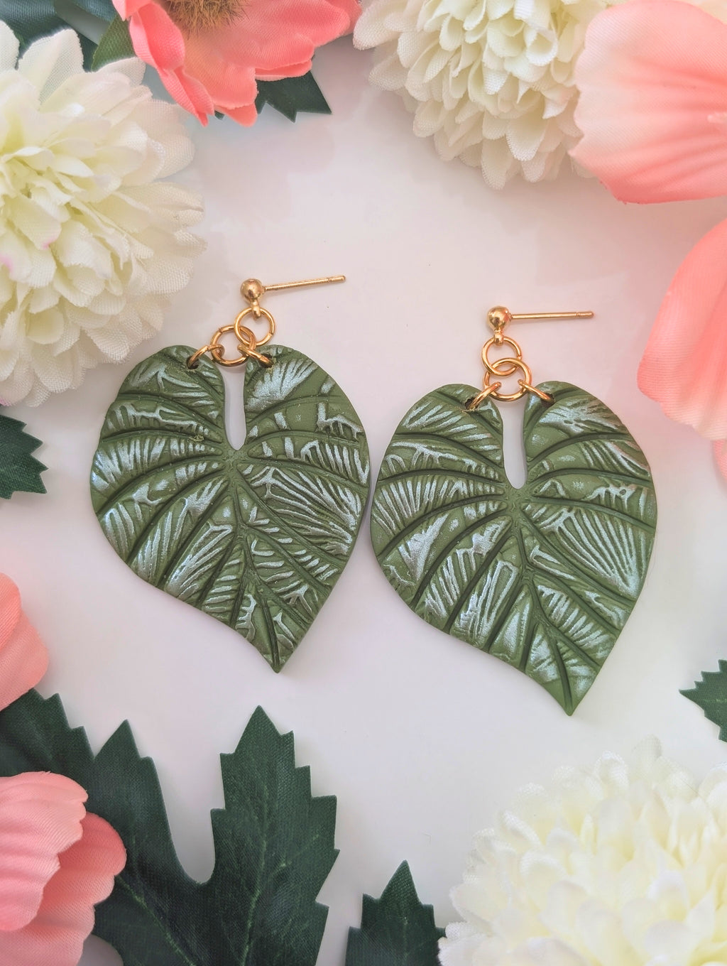 Monstera Leaf Earrings