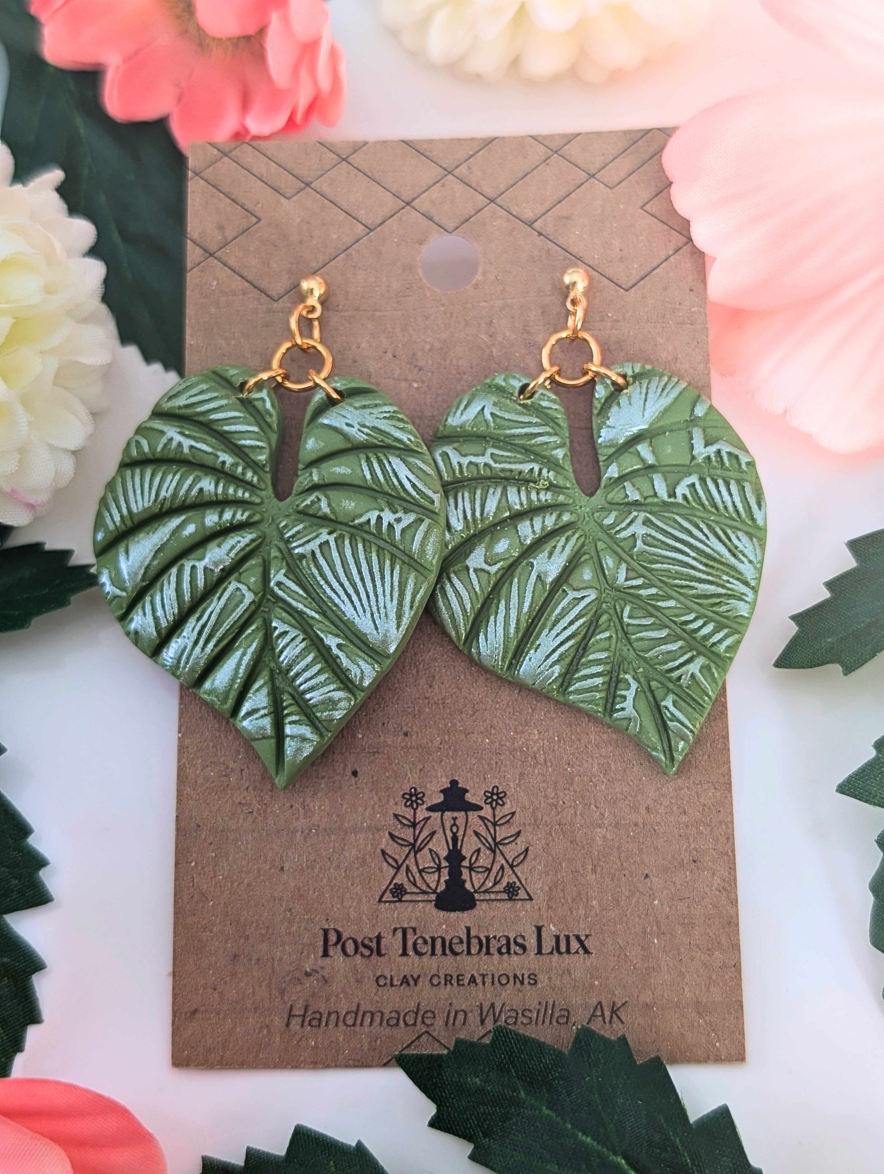 Monstera Leaf Earrings